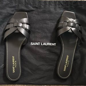 YSL tribute leather slides